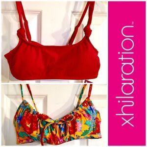 XHILARATION - NWT Juniors Sz M Set of 2 Bikini Tops in Fun Bright Colors 👙